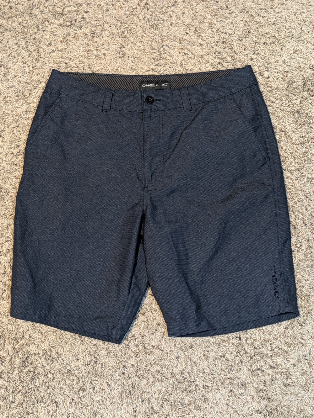 O'Neill Men's Blue Charcoal Flat Front Shorts Sz 34